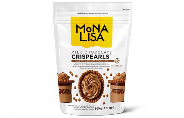 Шоколадные драже из молочного шоколада Crispearls Mona Lisa CHM-CC-CRISPE0-02B 4*0,8кг