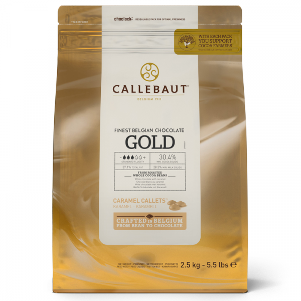 Шоколад белый с карамельным вкусом GOLD Callebaut 30,4% CHK-R30GOLD-2B-U75 4*2,5кг