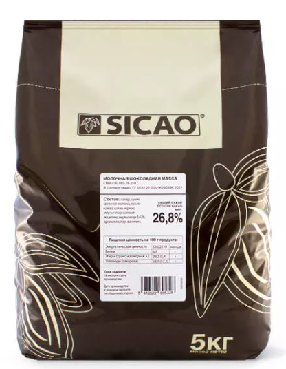 Шоколад молочный Sicao CHM-DR-185-28-25B капли 5кг