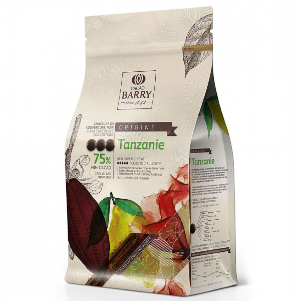 Шоколад горький TANZANIA Cacao Barry 75% CHD-Q75TAZ-2B-U73 6*1 кг