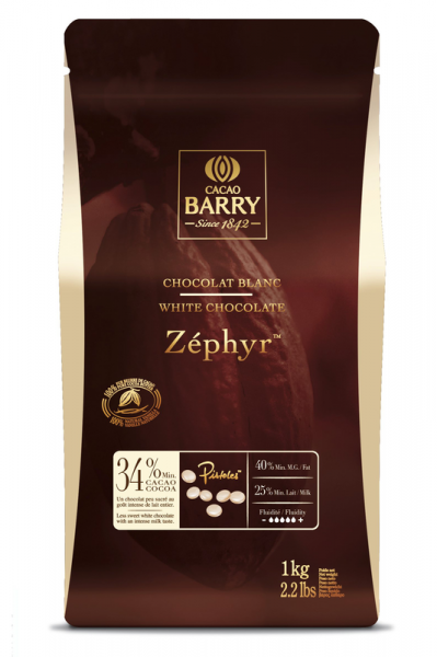 Шоколад белый Zephyr 34% Cacao Barry CHW-N34ZEPH-2B-U73 6*1 кг