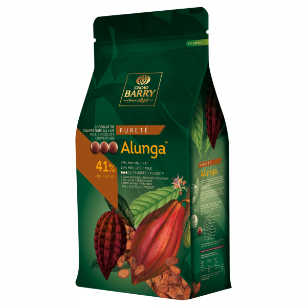 Шоколад молочный Alunga 41% Cacao Barry CHM-Q41ALUN-2B-U73 6*1кг