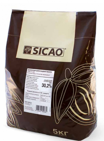 Шоколад молочный Sicao Select 30,2% CHM-T13-25B 3*5кг